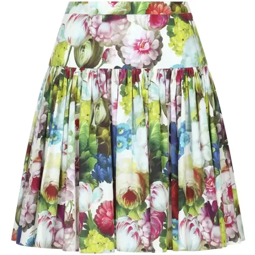 Night Flower Skirt , female, Sizes: S - Dolce & Gabbana - Modalova