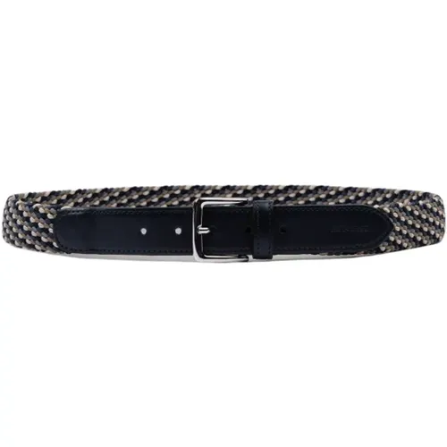 Braided Elastic Belt with Leather Trim , male, Sizes: 105 CM, 100 CM, 110 CM - PAUL & SHARK - Modalova