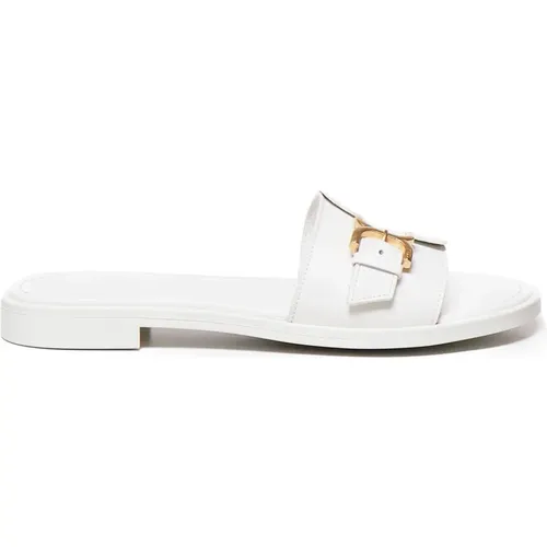 Leather Buckle Sandals Micro Heel , female, Sizes: 7 UK, 3 UK, 4 UK, 8 UK, 5 UK, 2 UK, 6 UK - Chloé - Modalova