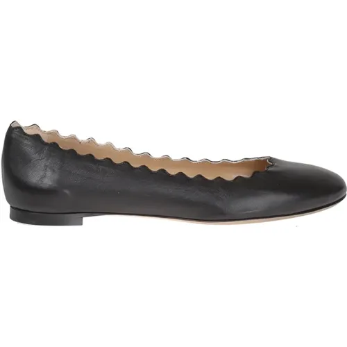 Leder Ballettflats , Damen, Größe: 37 1/2 EU - Chloé - Modalova