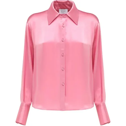 Elegant Viscose Shirt with High Cuff , female, Sizes: 2XS, XS, S - MVP wardrobe - Modalova