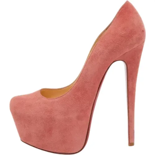 Pre-owned Suede heels , female, Sizes: 3 1/2 UK - Christian Louboutin Pre-owned - Modalova