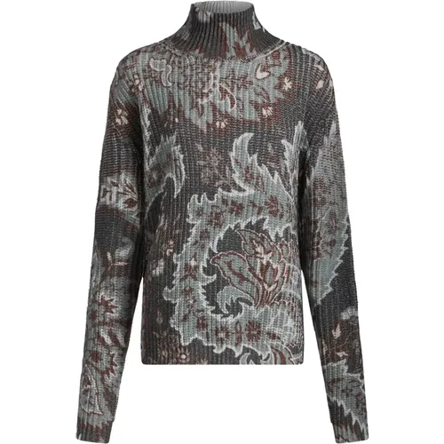 Blue Paisley Pattern Wool Sweater , female, Sizes: XS, 3XS, 2XS - ETRO - Modalova