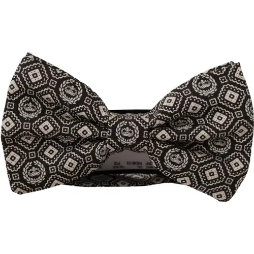 Elegant Black Silk Bow Tie , male, Sizes: ONE SIZE - Dolce & Gabbana - Modalova