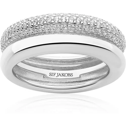 Carrara Silberring mit Zirkonia , Damen, Größe: 50 MM - Sif Jakobs Jewellery - Modalova