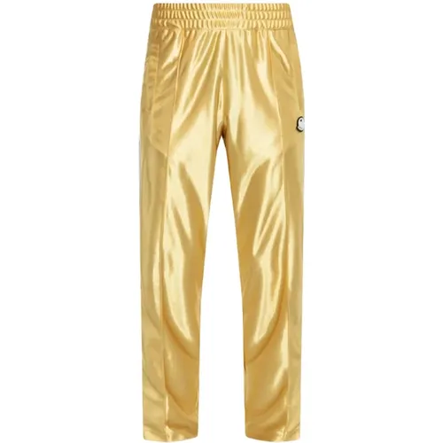 Shiny SweatPants with Logo Patch , male, Sizes: M, S - Moncler - Modalova