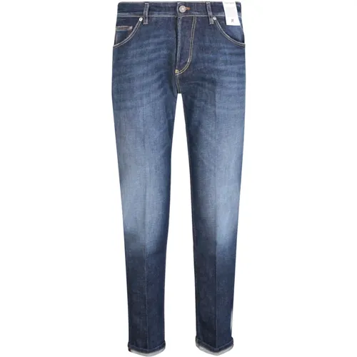 Blaue Jeans mit Mittlerer Leibhöhe und Klischen Fünf Taschen , Herren, Größe: W29 - PT Torino - Modalova