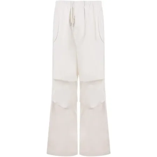 Weiße Oversize-Jeans mit elastischem Bund und Kniestichen - Jil Sander - Modalova