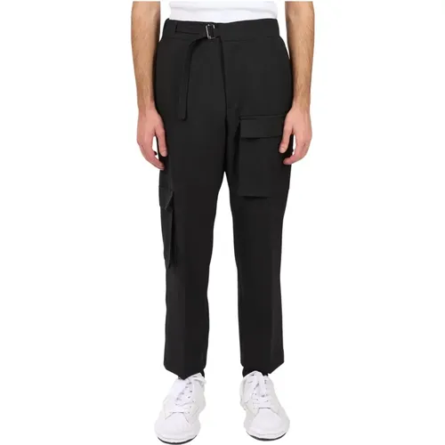 Cargo wool pants loose fit , male, Sizes: M, S, XL, 2XL, L - Costumein - Modalova