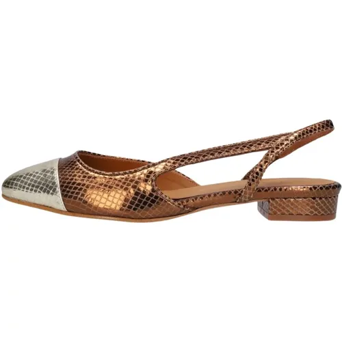 Bronze Slingback Ballerinas , Damen, Größe: 38 EU - Toral - Modalova