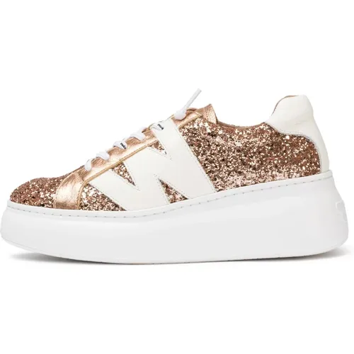 Sneakers Dorita Glitter Pink - Größe: 35, Farbe: Metallic , Damen, Größe: 37 EU - Wonders - Modalova