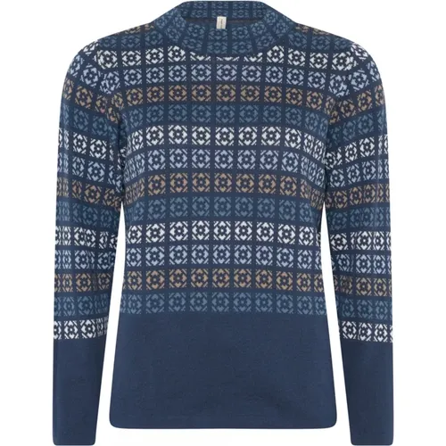 Blauer Jacquard-Turtleneck-Pullover - Skovhuus - Modalova