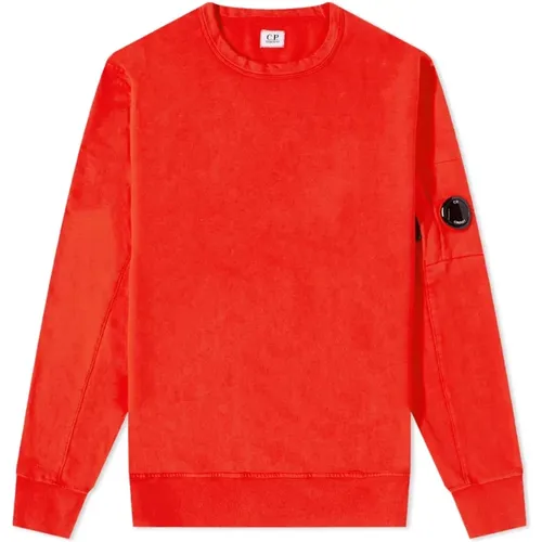 Diagonal Textured Fleece Crew Neck Sweatshirt , male, Sizes: L - C.P. Company - Modalova
