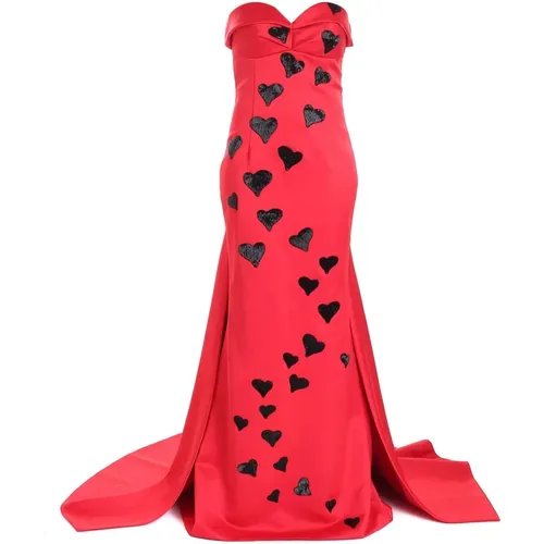 Glamorous Hearts Long Dress , female, Sizes: S - Moschino - Modalova