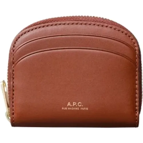 Half Moon Leather Mini Wallet , female, Sizes: ONE SIZE - A.p.c. - Modalova