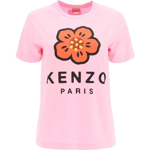 Boke Flower Print T-Shirt , Damen, Größe: L - Kenzo - Modalova