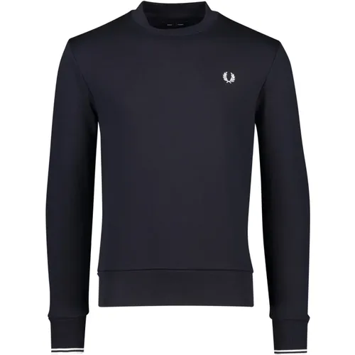 Dunkelblauer Rundhalspullover , Herren, Größe: XL - Fred Perry - Modalova