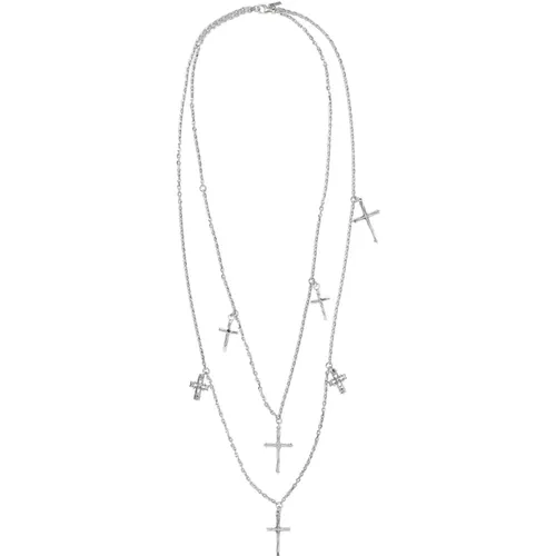 Silber Kreuz Halskette Multi Doppelkette - Emanuele Bicocchi - Modalova