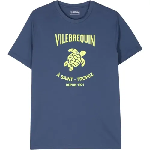 Washed T-Shirt with Yacht Design , male, Sizes: L - Vilebrequin - Modalova