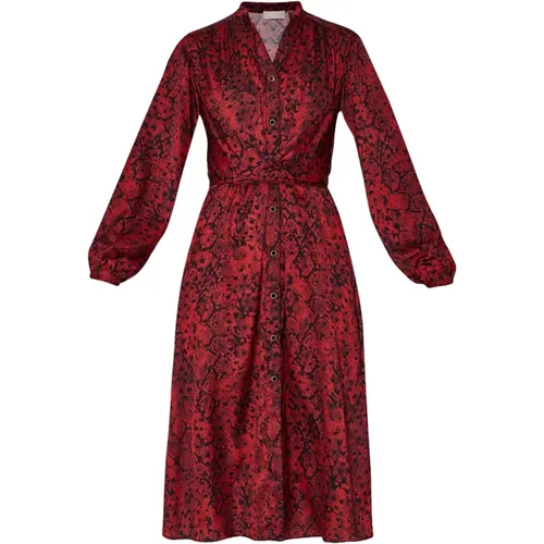 Rotes Python Heart Kleid , Damen, Größe: L - Liu Jo - Modalova