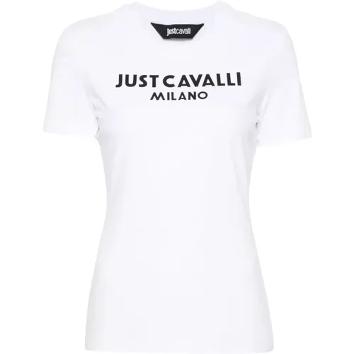 Logo T-shirt , female, Sizes: L - Just Cavalli - Modalova