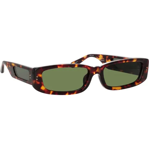 Playful and Dynamic Sunglasses with Cut-out Details , female, Sizes: 54 MM - Linda Farrow - Modalova