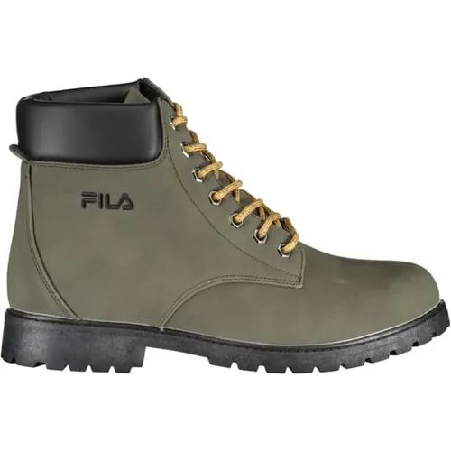 Grüner Lace-Up Boot mit Stickerei , Herren, Größe: 43 EU - Fila - Modalova