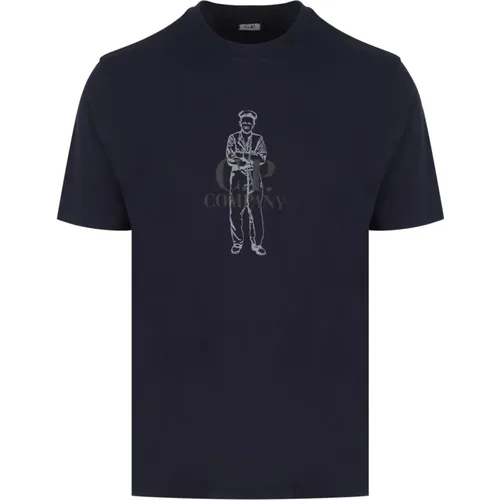 British Sailor Graphic T-Shirt Navy , male, Sizes: L, M, XL, 2XL - C.P. Company - Modalova