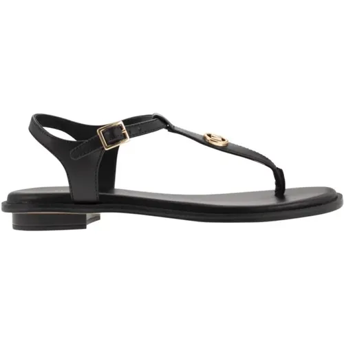 Leather sandal with logo , female, Sizes: 3 UK - Michael Kors - Modalova