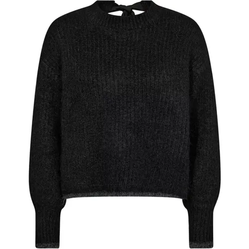 Schwarzer Schleifenrippstrickpullover - Co'Couture - Modalova