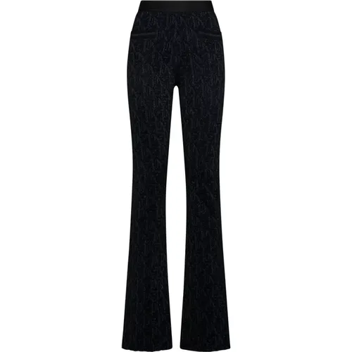 Knit Monogram Trousers , female, Sizes: M, L - Palm Angels - Modalova