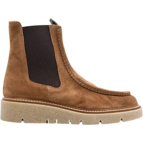 Cognac Leder Chelsea Boots , Damen, Größe: 41 EU - Pedro Miralles - Modalova