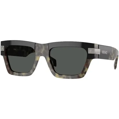 Stilvolle Sonnenbrille in Dunkelgrau - Versace - Modalova