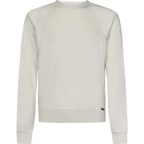 Ivory Rippstrick Crewneck Sweater , Herren, Größe: XL - Tom Ford - Modalova