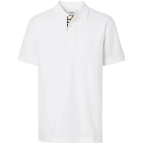 Short Sleeve Cotton Polo with Monogram Logo , male, Sizes: L, M, XL - Burberry - Modalova