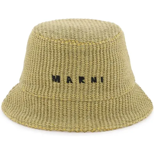 Raffia Effect Bucket Hat,Hats Marni - Marni - Modalova
