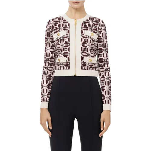 Cropped Cardigan , Damen, Größe: L - Elisabetta Franchi - Modalova