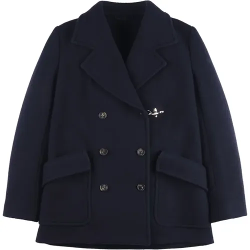 Double-Breasted Coat with Notched Lapels , female, Sizes: L, M, S - Fay - Modalova