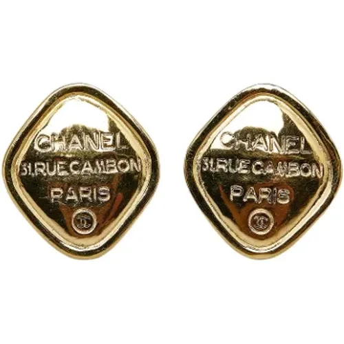 Pre-owned Gold earrings , female, Sizes: ONE SIZE - Chanel Vintage - Modalova