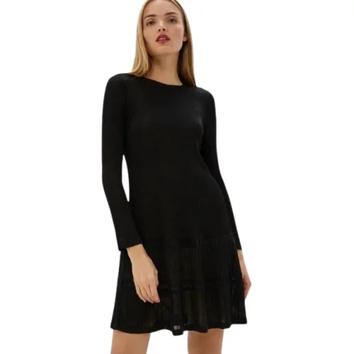 Ribbed Dress with Lace Details , female, Sizes: S, M - Twinset - Modalova