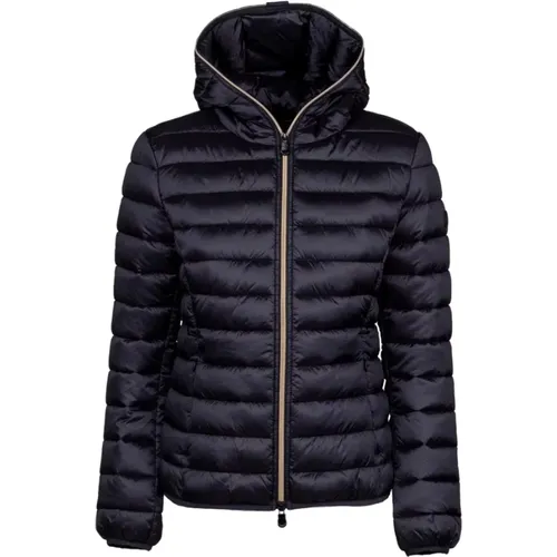 Iconic Kurze Passform Kapuzen Steppjacke , Damen, Größe: L - Save The Duck - Modalova