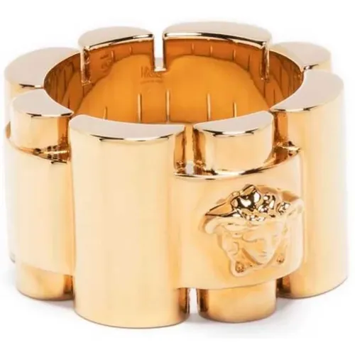 Goldfarbener Medusa Chunky Ring , Damen, Größe: 50 MM - Versace - Modalova