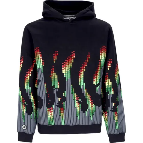 Schwarzer Sound Wave Hoodie mit Logo , Herren, Größe: L - Octopus - Modalova