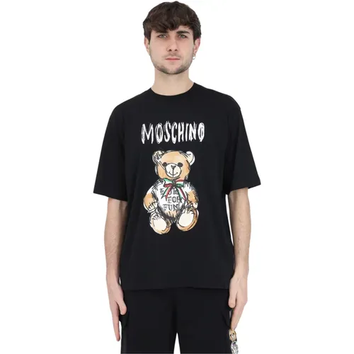T-Shirt mit Teddybär-Print - Moschino - Modalova
