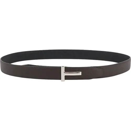 Leather Belt with Adjustable Closure , male, Sizes: 85 CM - Tom Ford - Modalova