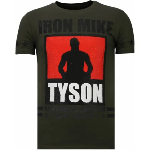 Iron Mike Tyson Rhinestone - Herren T-Shirt - 13-6212K , Herren, Größe: XL - Local Fanatic - Modalova