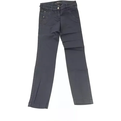 Blaue Jeans mit Fransen und Logo , Damen, Größe: W24 - Jacob Cohën - Modalova