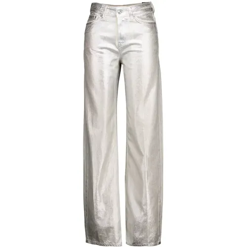 Weite Metallic-Jeans für Damen , Damen, Größe: W30 L34 - drykorn - Modalova