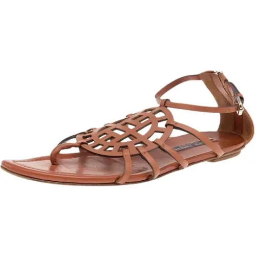 Pre-owned Leder sandals , Damen, Größe: 39 1/2 EU - Ralph Lauren Pre-owned - Modalova