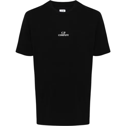T-Shirts,Schwarzes Baumwoll Regular Fit T-Shirt - C.P. Company - Modalova